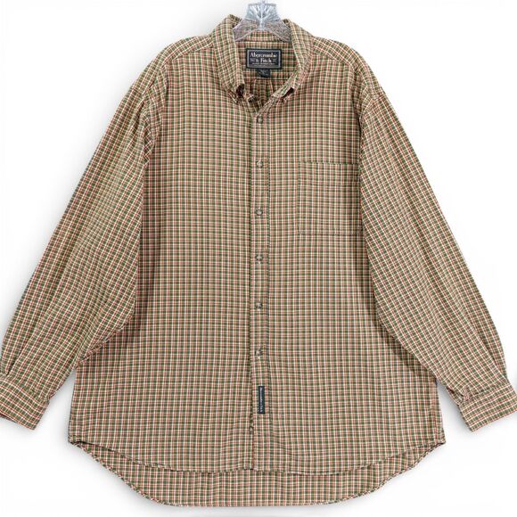 Abercrombie & Fitch Other - Abercrombie & Fitch Plaid Button Down Shirt XL Green Red Cotton Vintage Outdoors